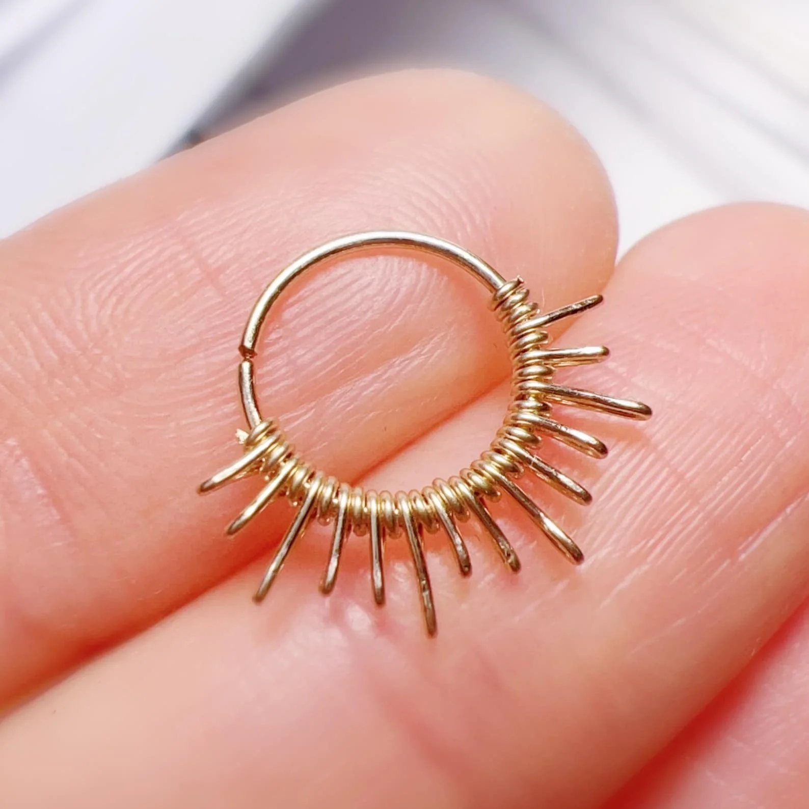 14K 골드필드/ 코링 핸드메이드 피어싱 링 20GA 10mm 후프 주얼리 행어 그릴즈 여성 피어싱 주얼리 선물