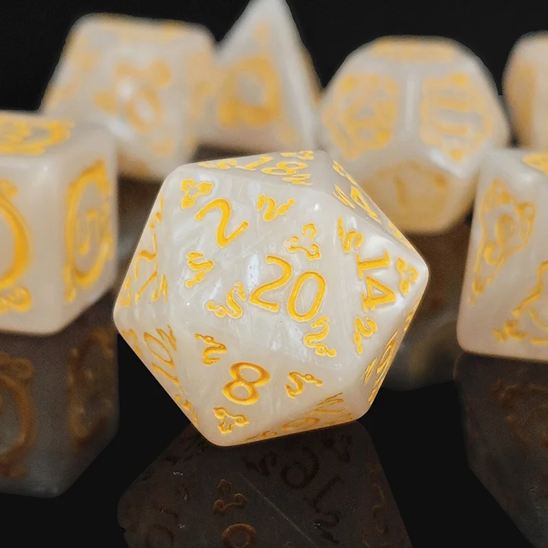 7-Piece Dragon-themed Polyhedral RPG Dice Set