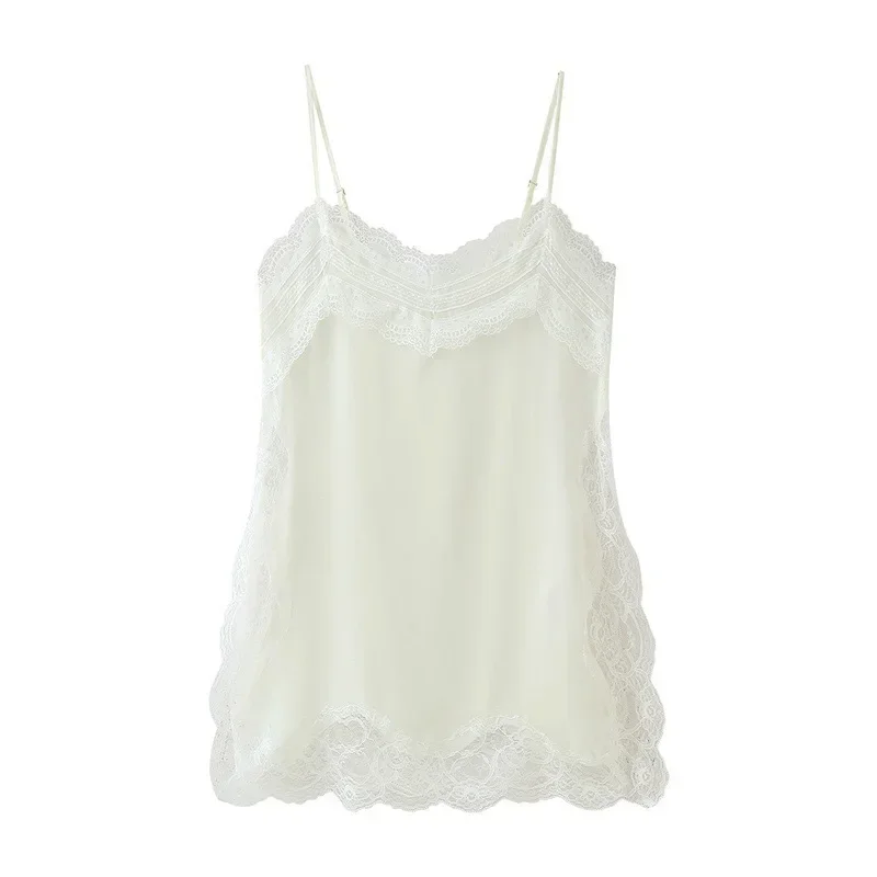 Sexy Lace Patchwork Blouses For Women, Sleeveless Square Neck, For Party Club, Vacation Chic Lady Shirts - Uniqwear