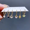 Trend Design CZ Stone Outer Space Wars Hoop Earrings Set Gold Color Zircon Women Girls Party Jewelry 2