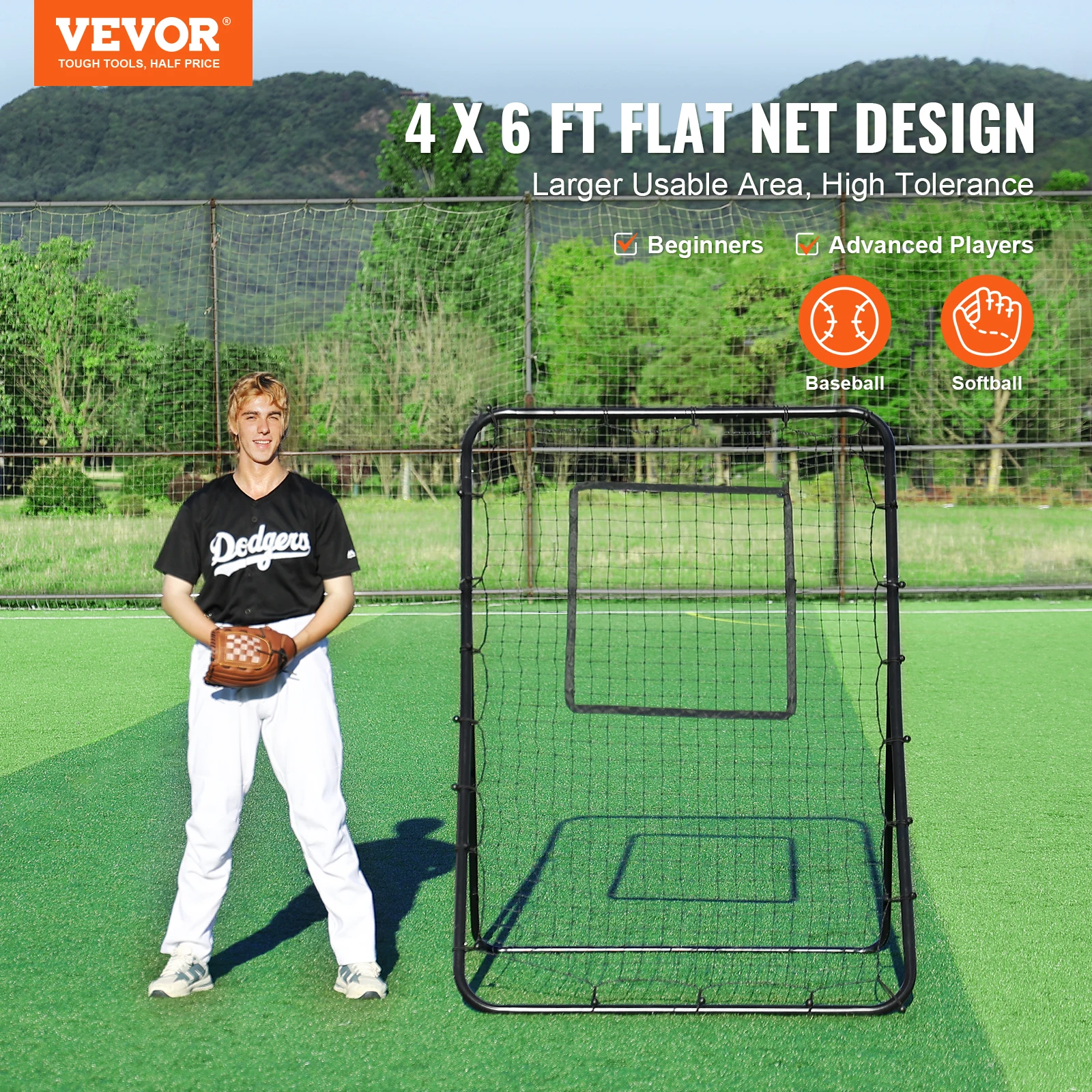 Baseball Rebounder Net Pitching Trainer