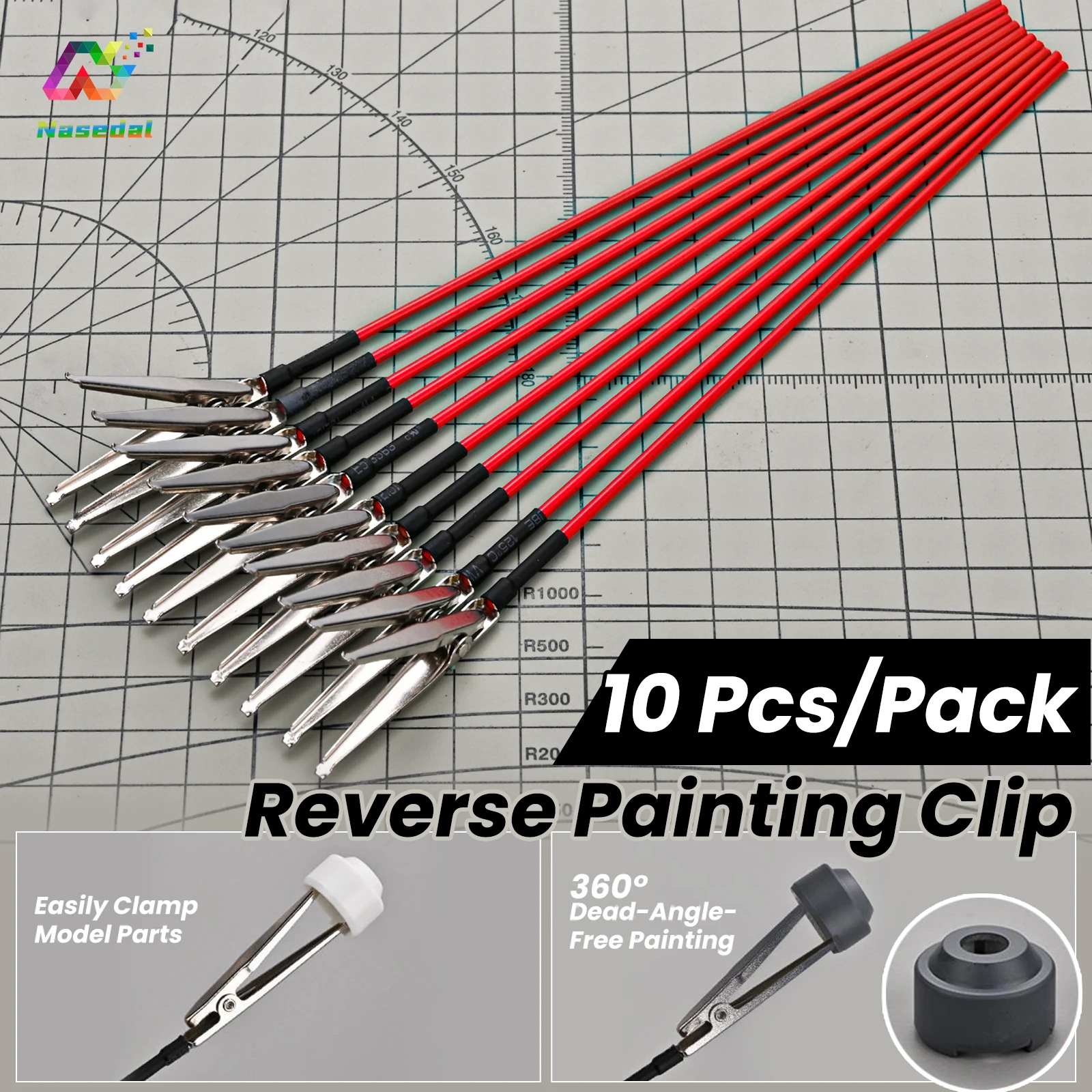 MSWZ MS130 Reverse Painting Clip 10 Stück Spray Metall Färbewerkzeug für Gundam Modellbausatz Gebäude DIY Handwerk Malzubehör