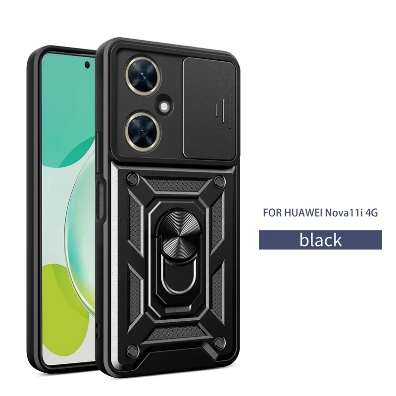 Slide Armor Phone Case with Car Holder Ring and Back Cover