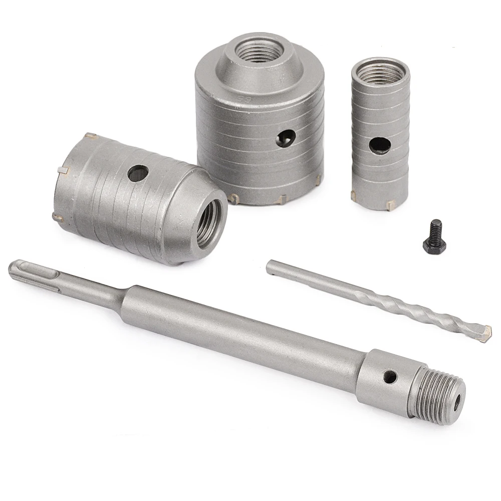 Drilling Crown 1PC 30-160mm Drilling crown for Concrete Wall Hole Saw Electric Hammer Drill Bit SDS PLUS Round Shank Cement Stone Cutter Tool