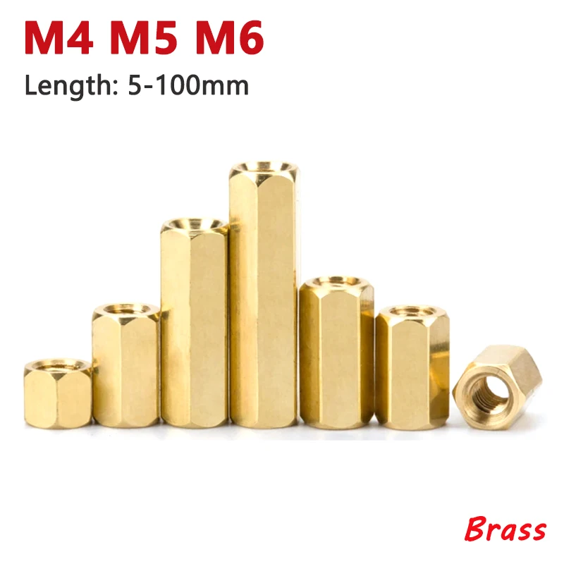 

M4 M5 M6 двухсторонняя Шестигранная латунная накладка с наружной резьбой, стойка-гвоздик, шестигранная Медная гайка-шуруп для столбца, полый прокладка для печатной платы