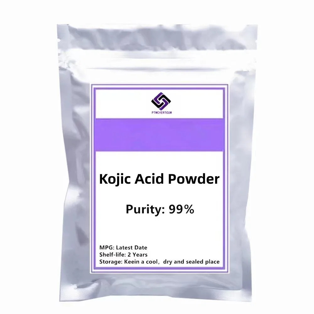 50-1000g Pure Kojic Acid Powder,C6H6O4,Top Facial Glitter Supplement,Whitening Skin,Remove Sunscreen and Freckle,Anti-aging