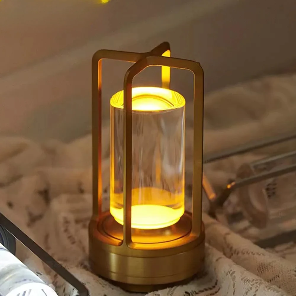 

LED Crystal Table Lamp Rechargeable Touch Night Lamp Bedroom Bedside Table Lamp Restaurant Decorative Lamp
