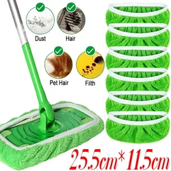 Reusable Green Microfiber Mop Pads - Wet & Dry Cleaning Cloths - 3pcs (Green)