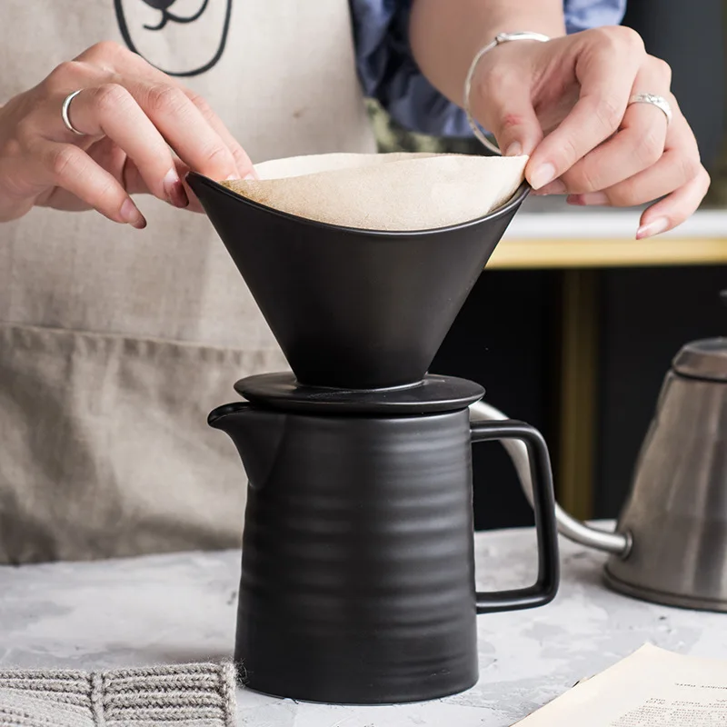 

Керамический котелок для ручной работы, кофейник с капельным фильтром, набор посуды для кофе, домашний кофейник с фильтром