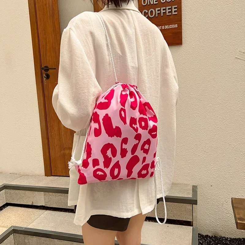 

Women Travel Drawstring Bags Ins Flower Print Clothes Organizer Portable Organizer for Underwear Socks Bra Cotton Makeup Bag