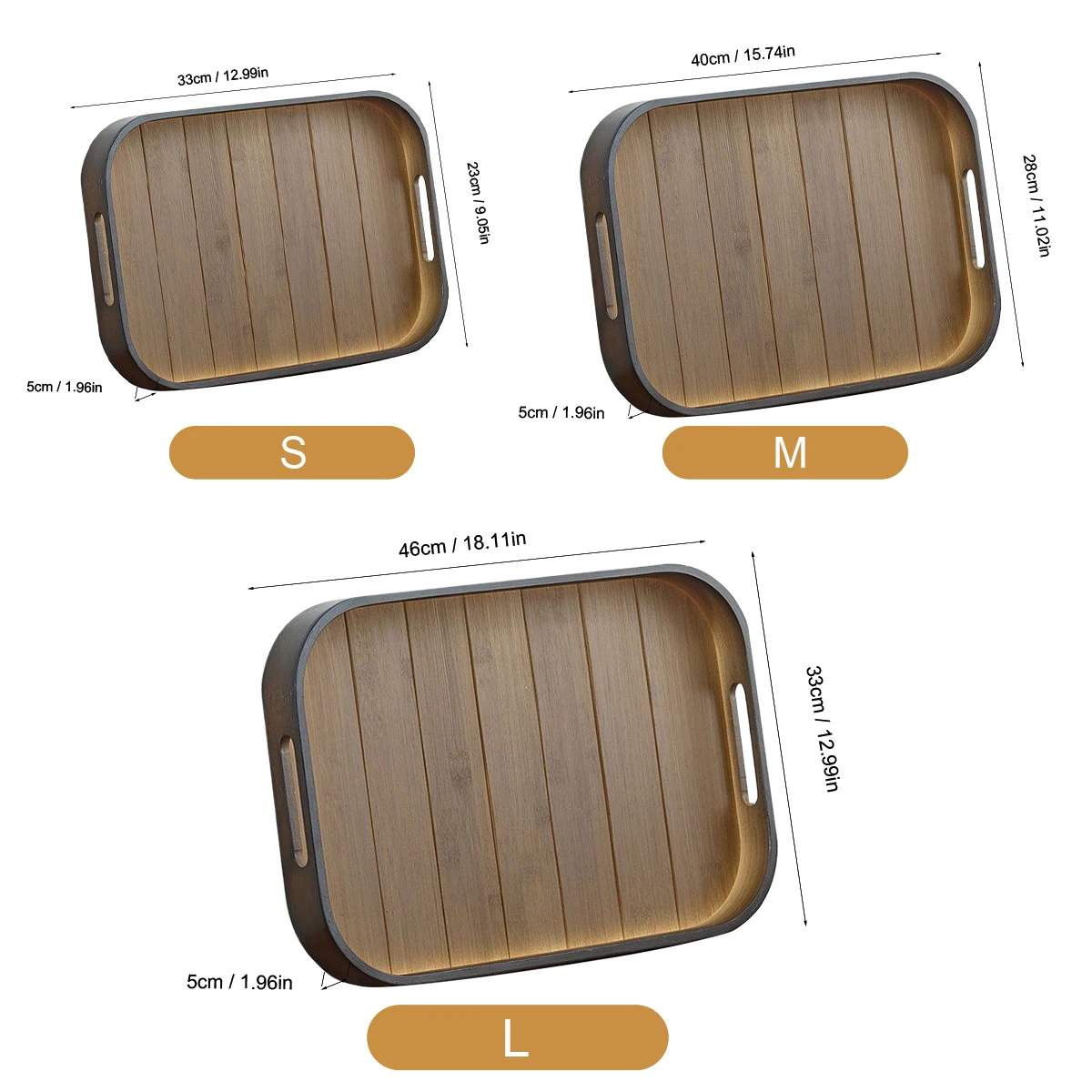 1Pc Bamboo Wooden Serving Tray Bed Tray For Breakfast Dinner Eating Trays For Living Room For Commercial And Household Use