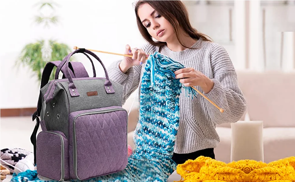 Looen Crochet Storage Backpack Organizer Portable Knitting Bags Totes with  Inner Divider Wool Yarn Thread Storage Spoke Needile - AliExpress