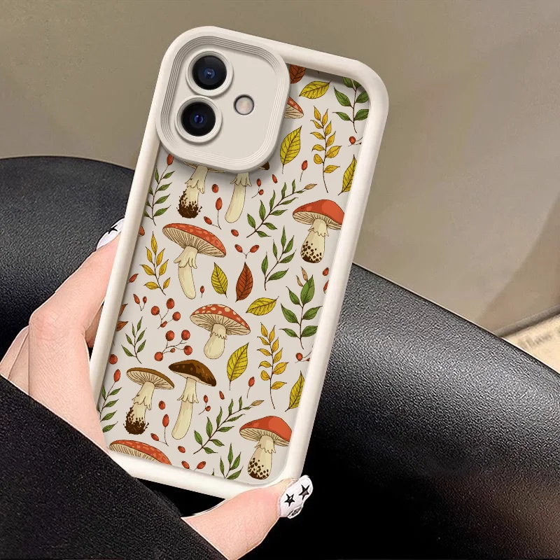 Cartoon Colorful Mushroom Pattern Soft Silicone Phone Case