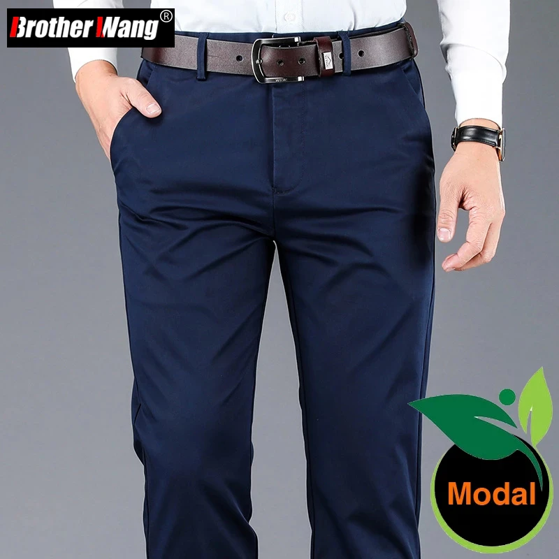 メンズカジュアルビジネスパンツ ストレート生地 グレー ブラック 高品質 ブランド 4色 Casual Pants Aliexpress