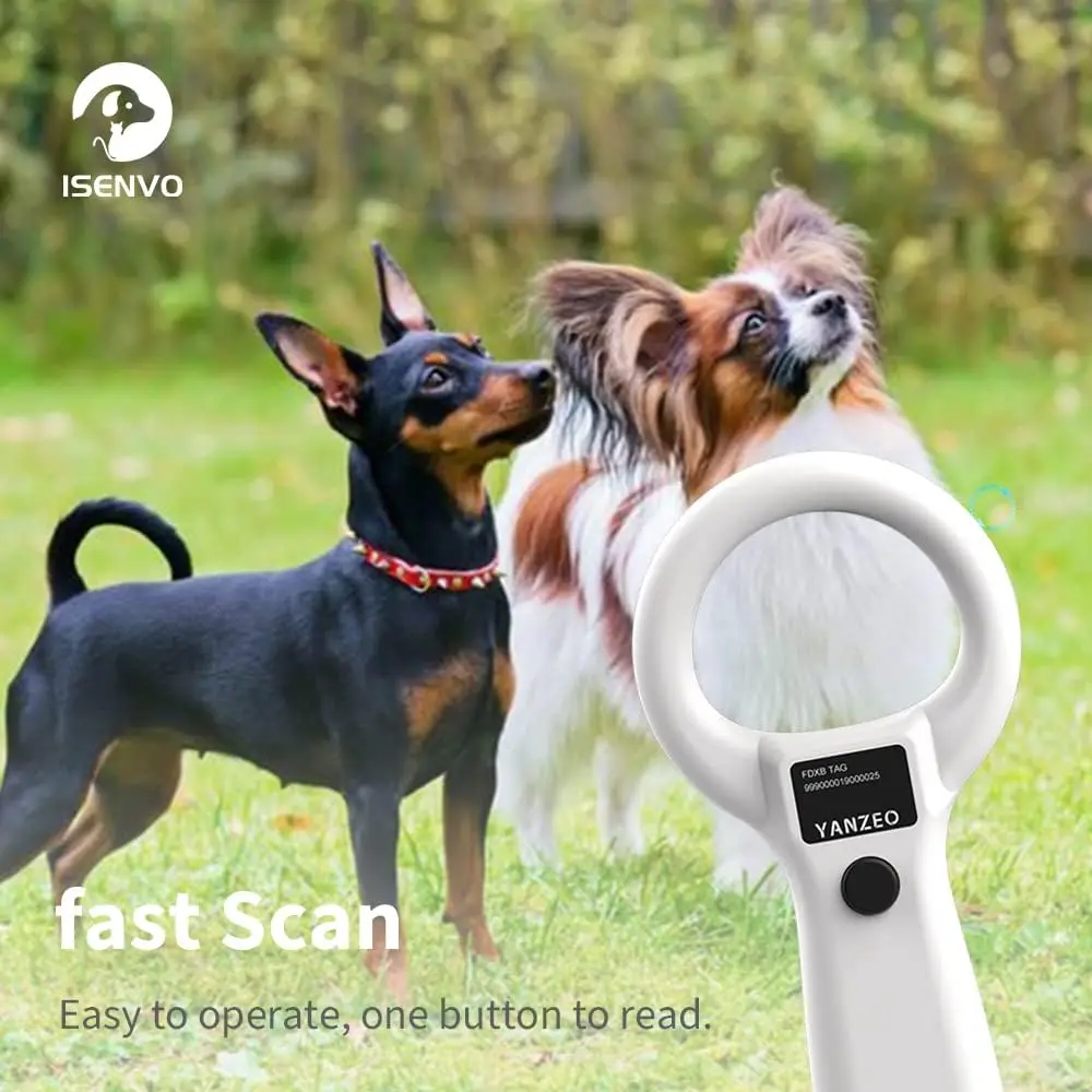 Pet 134.2kHz RFID EMID Animal Handheld Microchip Reader, Portable Pet ID Scanner Rechargeable