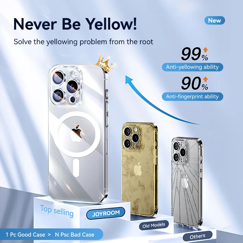 Joyroom For iPhone 16 Pro Max Magnetic Case Slim Thin Transparent Phone Case Cover For iPhone 16 Wireless Charger Magnet Cover 5