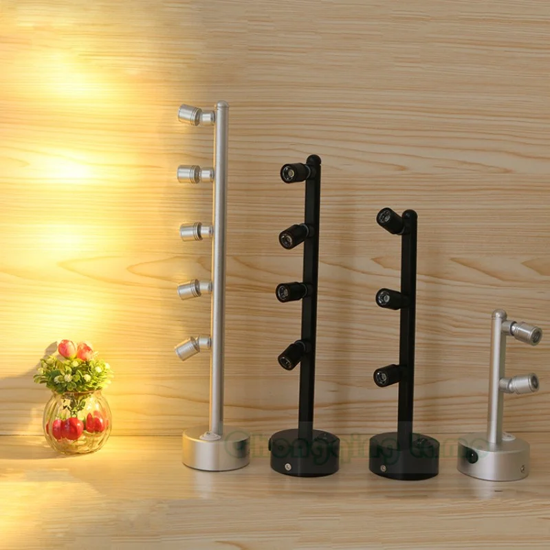 

Jewelry Showcase Led Rechargeable Multi-head Vertical Pole Spot Light Energy-Saving Super Bright Exhibition Hall Portable Wirele