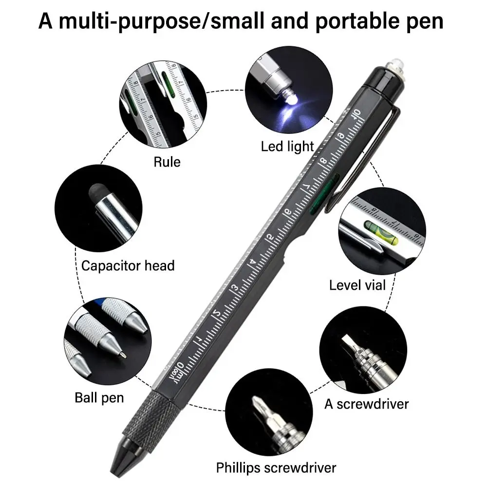 도구, 터치 가제트, 라이트, 슬롯/크로스 스크루 드라이버 다기능 펜 볼펜, 정전식 펜