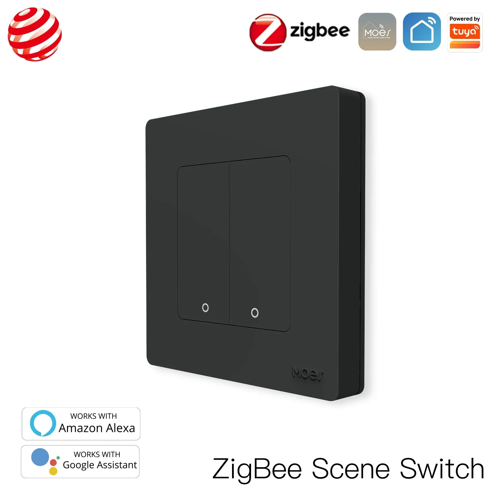 MOES Smart Light Switch Tuya ZigBee Star Ring Series No