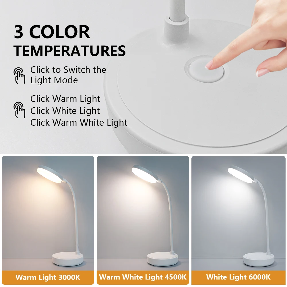USB Rechargeable LED Desk Lamps Children's Night Lights Reading Lamp Office Desk Room Home Desktop Decorative Accessories Lights 6