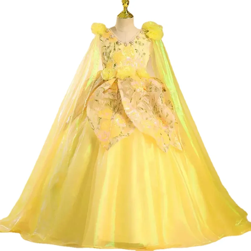 

Children's Princess Sequins Evening Dresse Kids Catwalk Birthday Party Wedding Flower Girl Dresses A2994 bridesmaid dresses