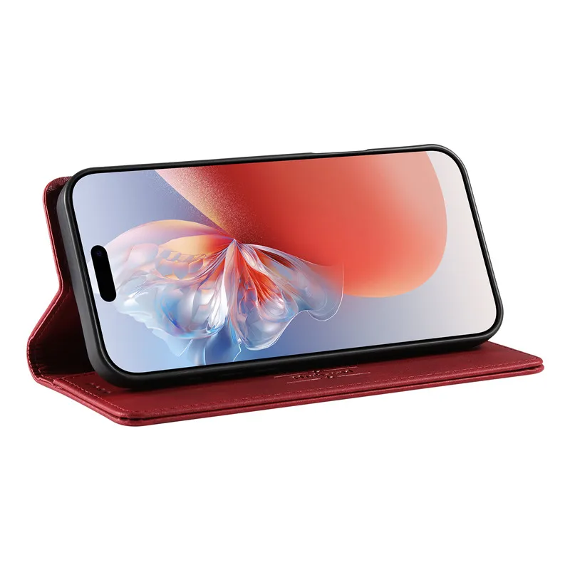 Premium Anti-Theft Leather Flip Phone Case - Business Wallet Design with Matte Book Cover Finish