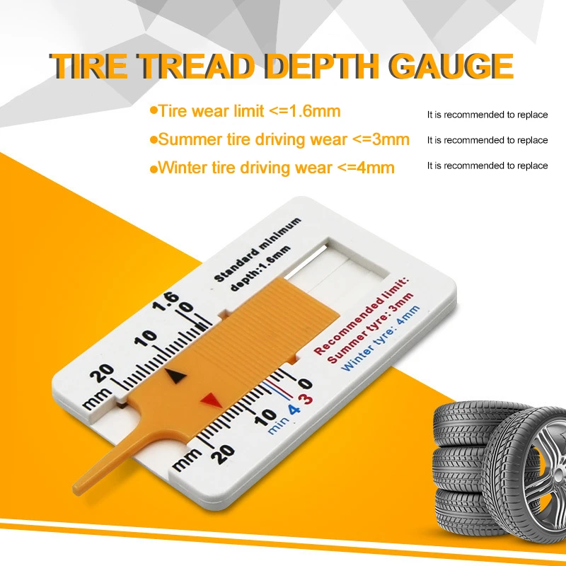 Auto Car Tyre Depthometer Tread Ruler 020mm Tire Tread Depth Gauge Vernier Caliper Car