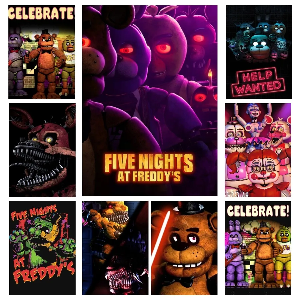 Фото Постер из аниме «пять ночей у Фредди» Fnaf, Декор для дома, цифровая живопись для комнаты, гостиной, ресторана, кухни №1