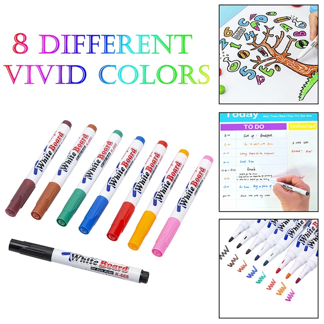 8 Pcs/Set Colorful Whiteboard Pens Classroom Dry White Board