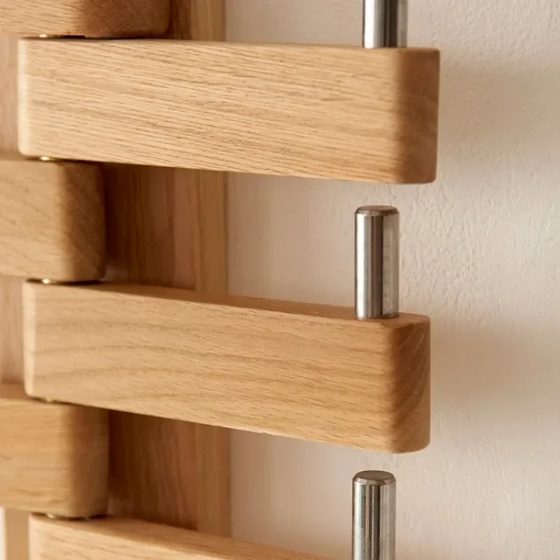 Rotatable Wood Hangers Bedroom Coat Hooks Entrance Hall Clothing Organizer Hat Scarf Bag Storage Adjustable Wall Hangers