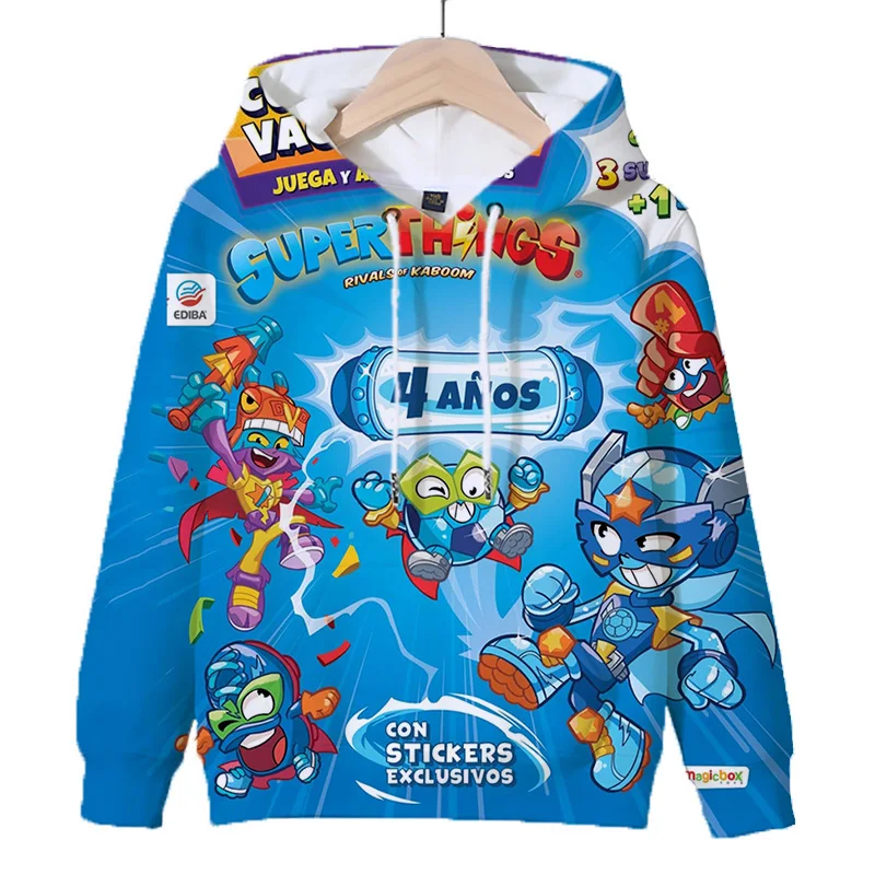 Hoodies superzings serie 11 kapucnis pulóverek 3D Gúnyrajz tops Köntös fiúknak lányok superthings children's sweatshirts gyerekeknek ruhák