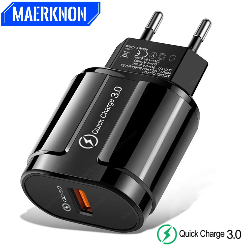 

Quick Charge 3.0 18W USB Charger Fast Charging Wall Charger Adapter For iPhone 14 13 Pro Samsung Xiaomi EU/US Plug Phone Charger