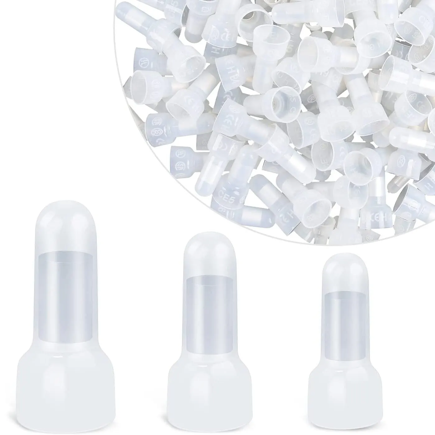 Closed End Crimp Connectors 22-16/16-14/12-10 Gauge Crimp Cap Kit Nylon Insulated Closed End Terminals Connector 120 Pcs