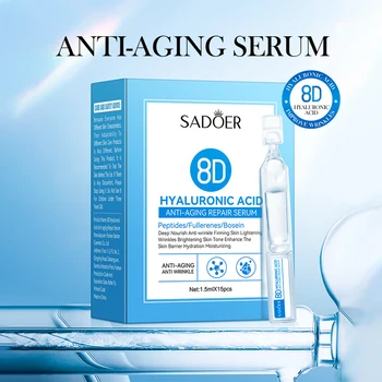 SADOER8D Acido ialuronico Anti-età Riparazione Essenza viso Dissolvenza Linee sottili Lifting Rassodante Sbiancamento Siero Viso Bellezza Cura della pelle
