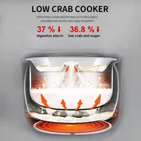 Reducing Rice Cooker 2 Cups Uncooked Small Induction Rice Cooker Maker Rice and Grain Multi-Cooker with Stainless Steel Inner Po 2