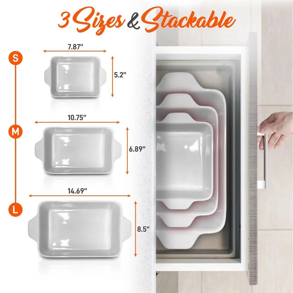 Threshold Ceramic Bakeware Set  3 Piece Ceramic Bakeware Set - Bakeware  Set Baking - Aliexpress