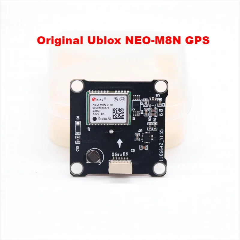 Module GPS Ublox NEO-M8N avec boussole QMC5883 monté sur support, câbles branchés