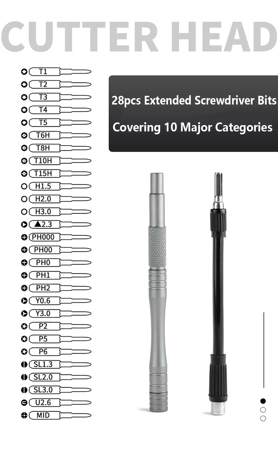 Description Picture 6 of item30 in 1 Precision Screwdriver Set Magnetic Screw Driver Extended Bits Torx Hex PC Mobile Phone Repair Screwdrive Kit Hand Tools