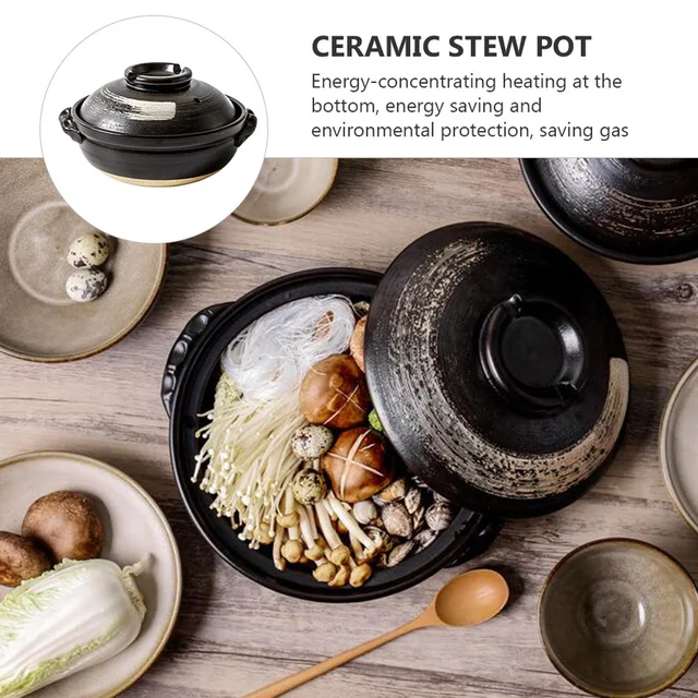 1.9-Quart Ceramic Pots for Cooking with Lid, Clay Pot for Cooking,  Earthenware Pot, Chinese Ceramic Casserole, Earthen Pot Cookware Stew Pot  Stockpot - Yahoo Shopping