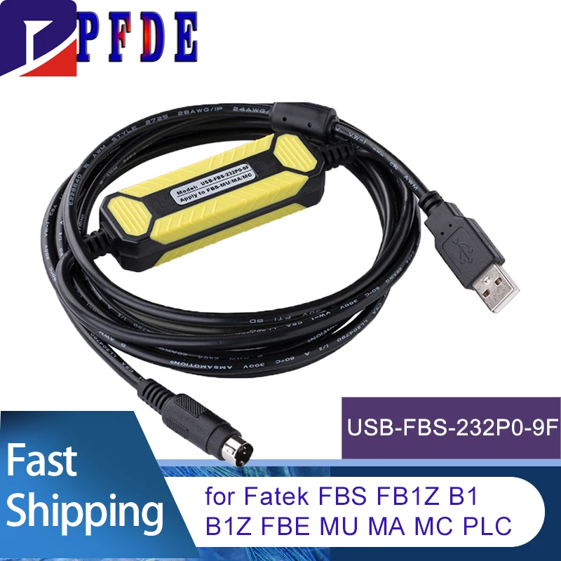 Adaptador para Cabo de Programação Plc Dados Download Line Fatek Fbs Fb1z B1z Fbe mu ma Série mc Rs232 Usb-fbs232p0-9f