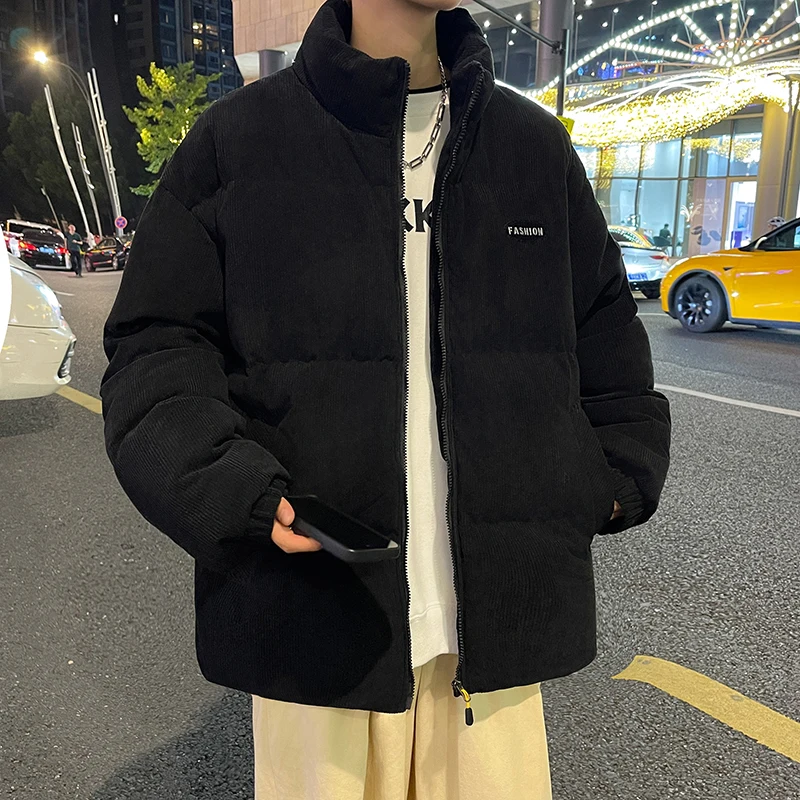 Fashion Corduroy Cotton Collar Warm Wind Simple Design Loose Version Fabric Comfortable Skin-friendly Down Jackets Coats