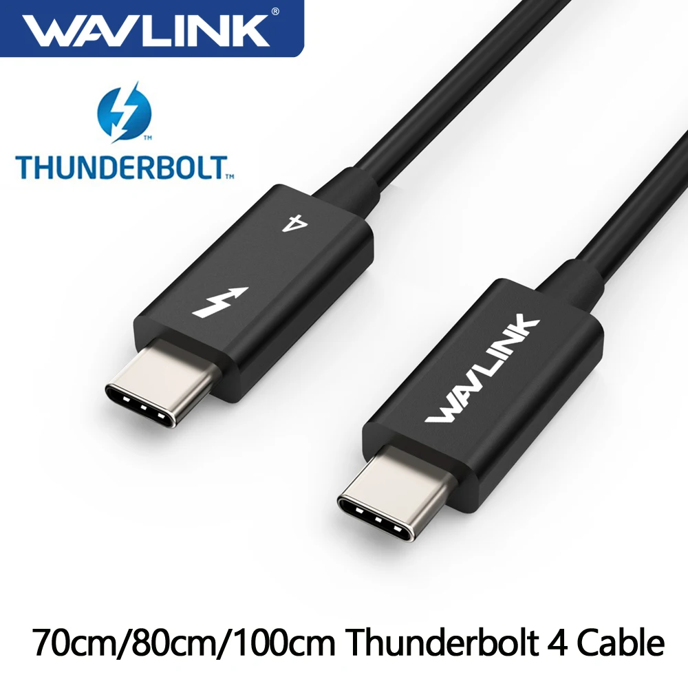 

Wavlink Thunderbolt 4 Cable 40Gbps Data Transfer USB-C Video Cable Supports Single 8K/Dual 4K Display&100W Charging For Macbook