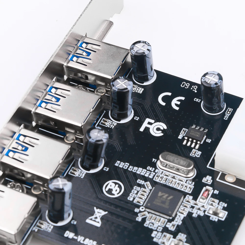 4 Port USB 3.0 PCI-E Expansion Card PCIe HUB Adapter USB 3.0 PCI Express Board Multiplier USB3.0 Controller Add on Card Express