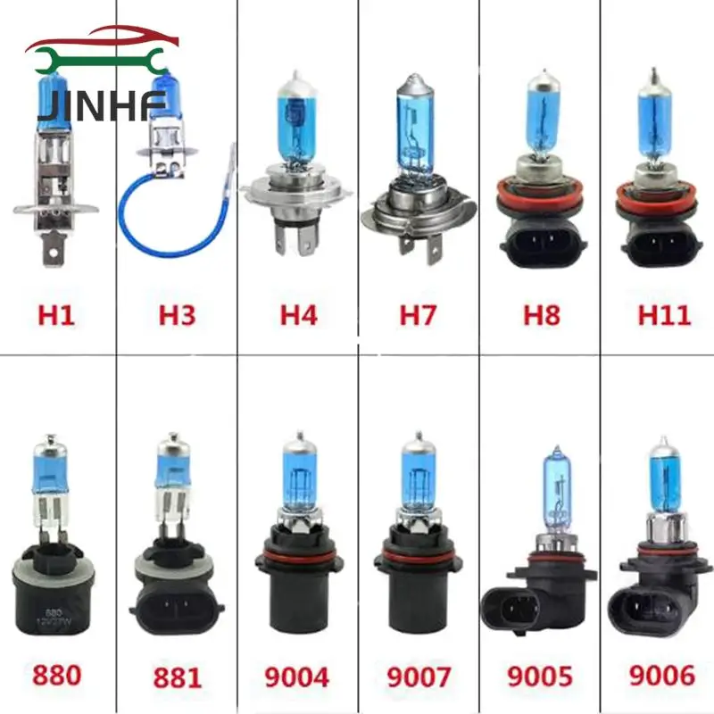 

1PC Car Halogen Lamp H1 H3 H4 H7 H8 H11 880 881 9004 9005 9006 9007 Auto Halogen Bulb Fog Lights 12V 6000K Headlights Lamp