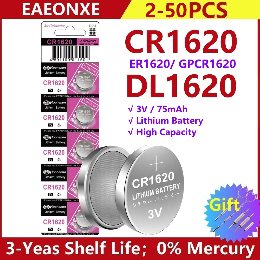 SONY-Batterie au lithium d'origine pour montre et jouets, pile bouton,  CR1620, 3V, LM1620, BR1620, ECR1620, KCR1620, CR 100, 5009LC, 24.com, 1620  pièces - AliExpress
