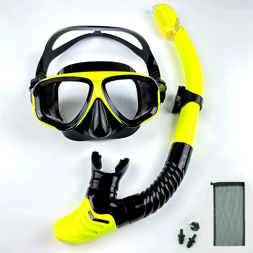 Dual Lens Snorkeling Mask with Breathing Tube Adult 18+ Years Silicone Skirt Scuba Diving Goggles Set Free Nose Clip Included snorkeling diving mask diving mask diving goggles snorkel set