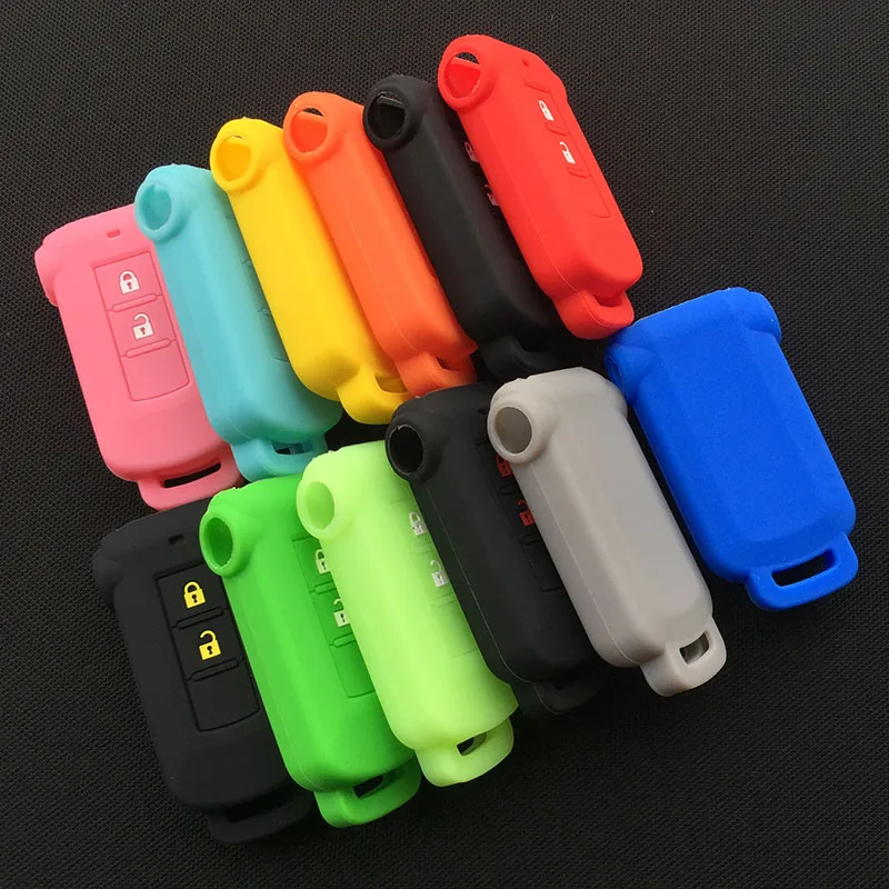 Silicone Car Key Case Cover Keychain For Mitsubishi ASX Outlander L200 Nissan Qashqai J10 J11 Juke X Trail Altima