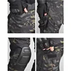 Summer Black Camo Training Set Mens Half Zip Combat Tops Waterproof Tactical Suit Elastic Multiple Pockets Quick Drying 3-pcs 6