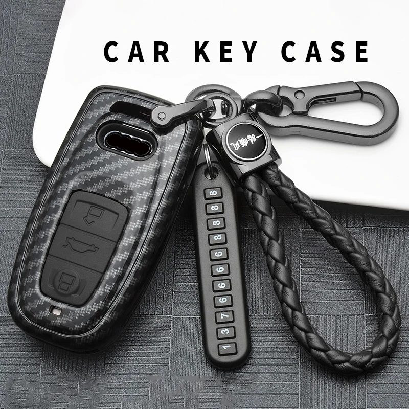 

Carbon Fiber Car Remote Smart Key Cover Case Shell For Audi A1 A3 A4 A5 A6 A7 A8 Quattro Q3 Q5 Q7 2009-2015 Accessories