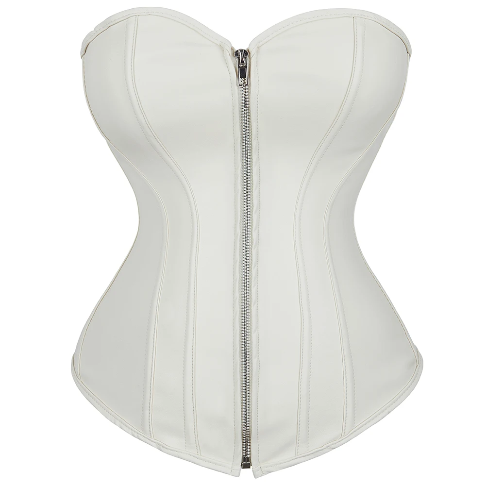Sexy Faux Leather Overbust Corset Top For Women Burlesque Waist Cincher Body Shaper Bustier Lingerie Gothic Corsets Plus Size corset bustier top waist corset lace lingerie lace corset lace lingerie set